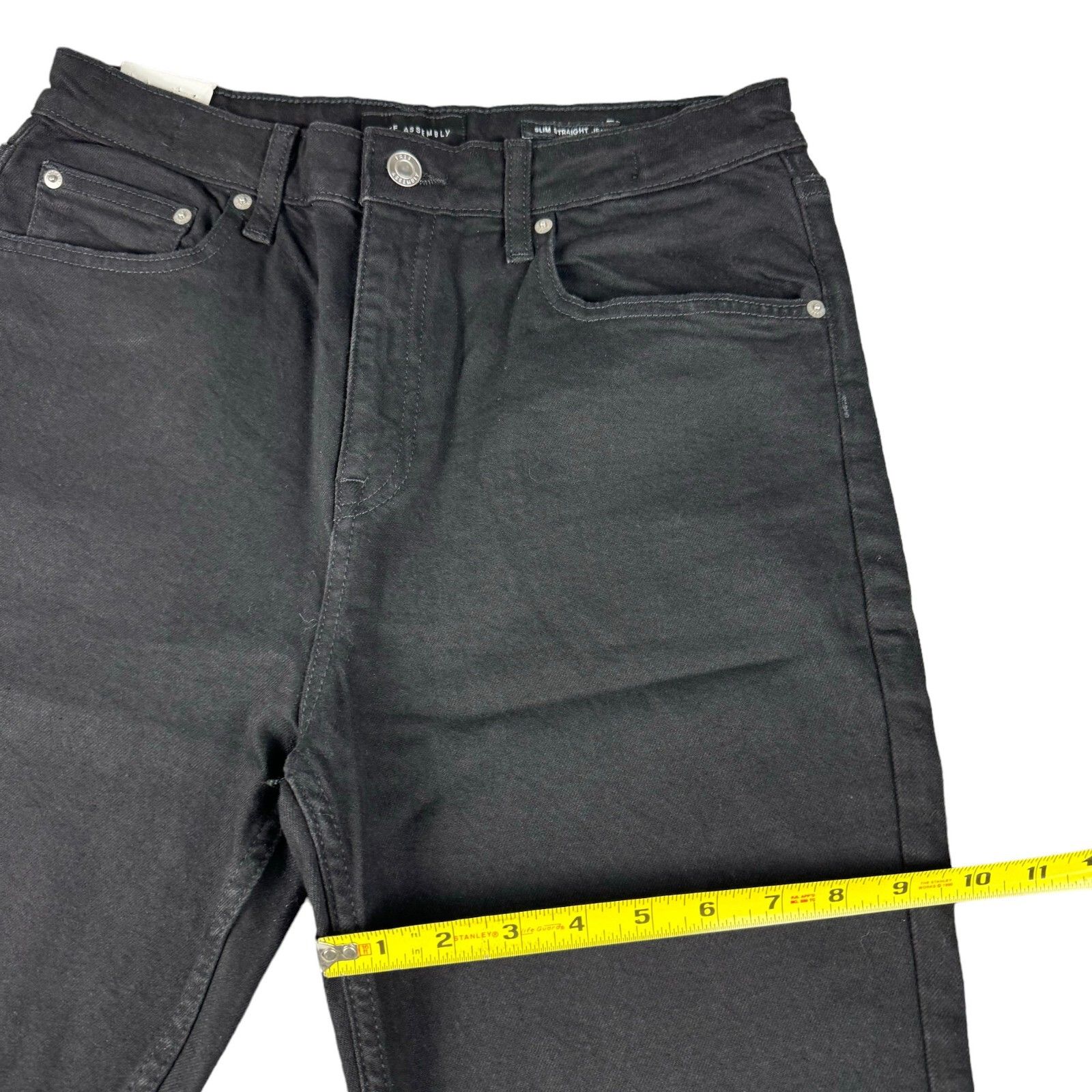 Free Assembly Jeans Womens 18 Black Slim Straight Leg Pants Casual Cotton Nwt — image 8 of 8